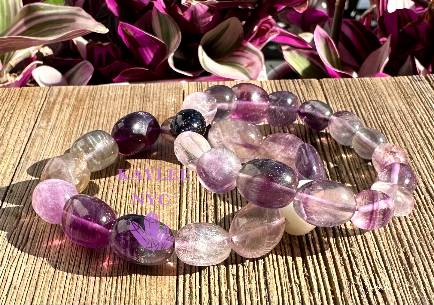 Wholesale 6 Pcs Natural Fluorite tumble 8” Stretch Bracelet Crystal Healing Energy