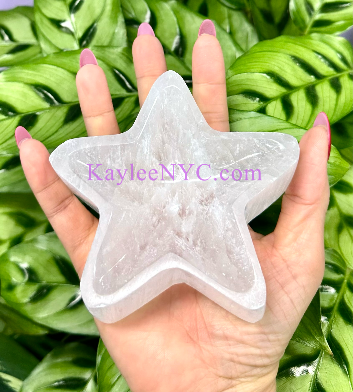 6 PCs large Natural Selenite aka Satin Spar Star Bowl ~10cm