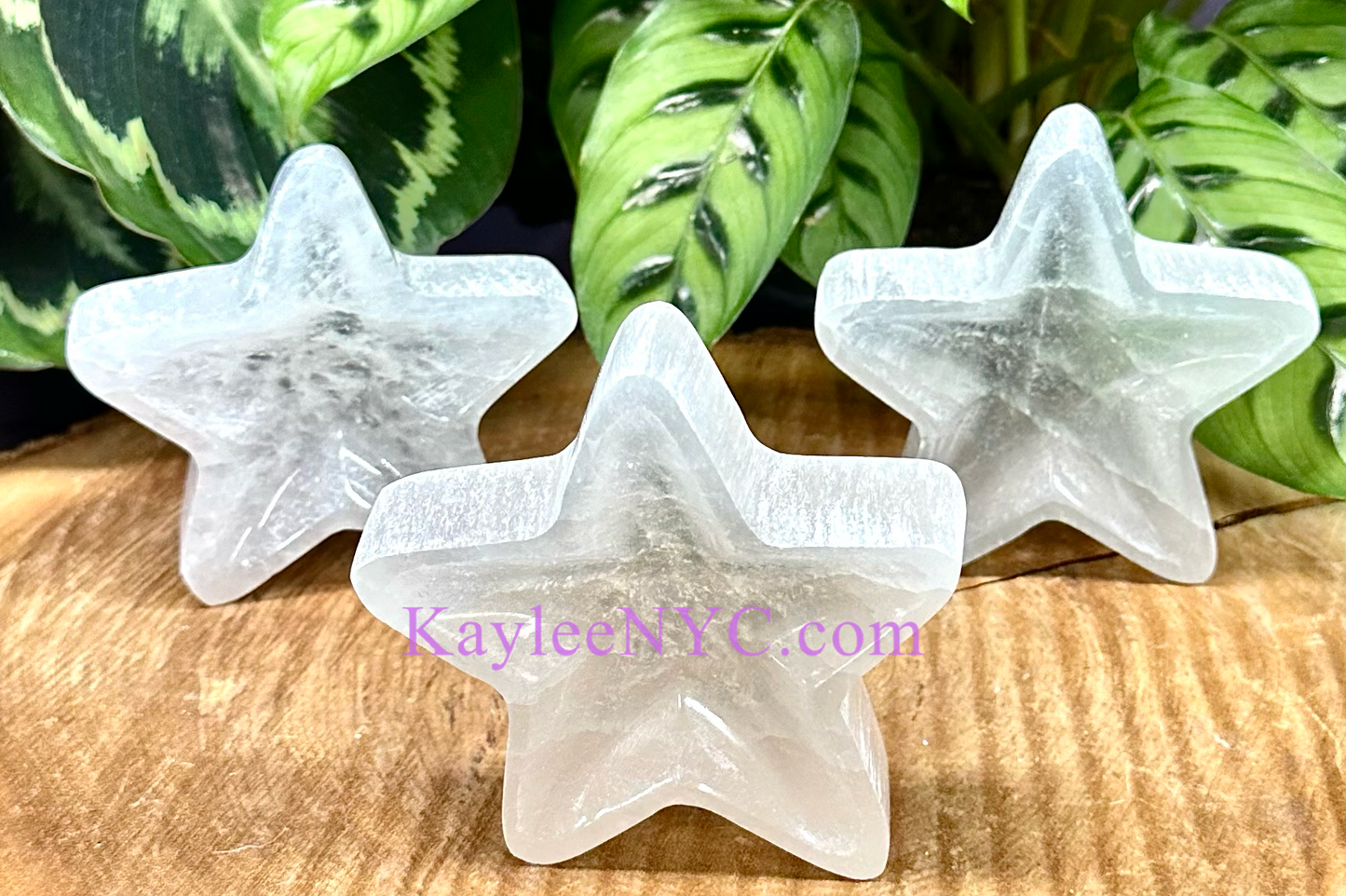 6 PCs large Natural Selenite aka Satin Spar Star Bowl ~10cm