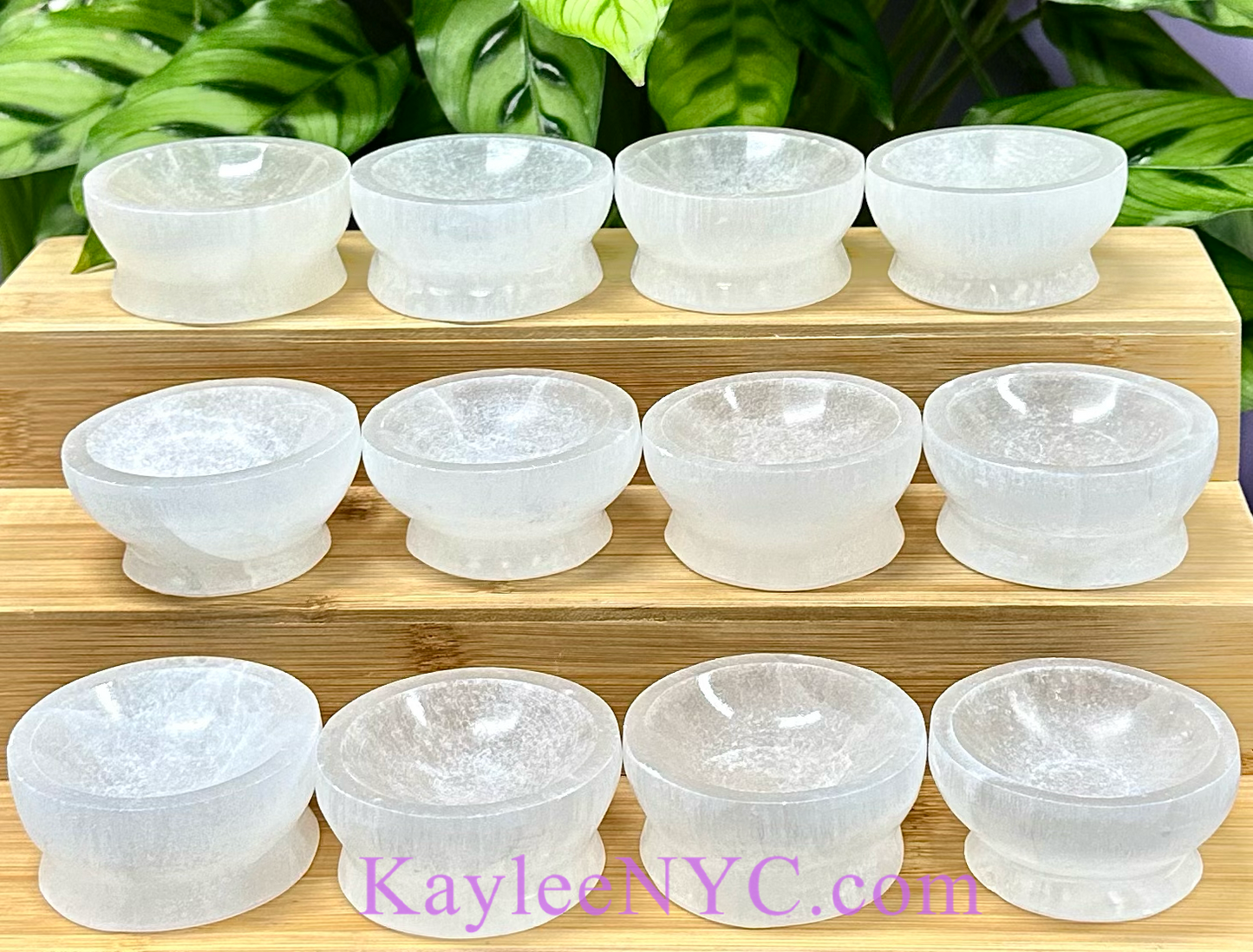 12 PCs large Natural Selenite aka Satin Spar Bowl ~6cm