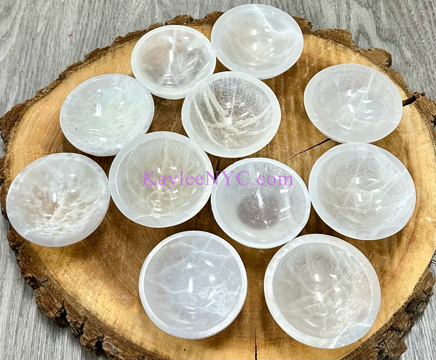 12PCs large Natural Selenite aka Satin Spar Bowl ~8cm