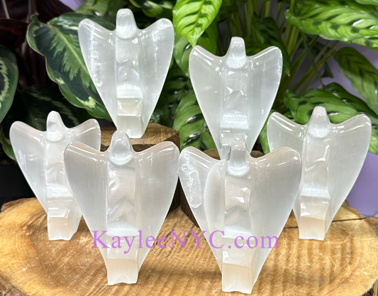 6 PCs large Natural Selenite aka Satin Spar Angel ~12cm