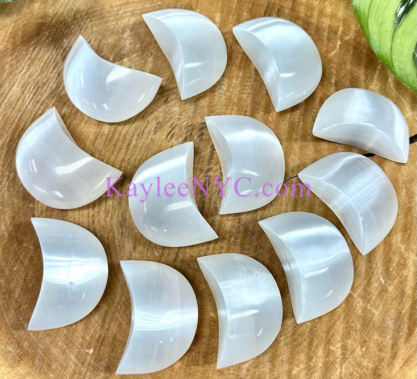 12 PCs large Natural Selenite aka Satin Spar Moon ~6cm