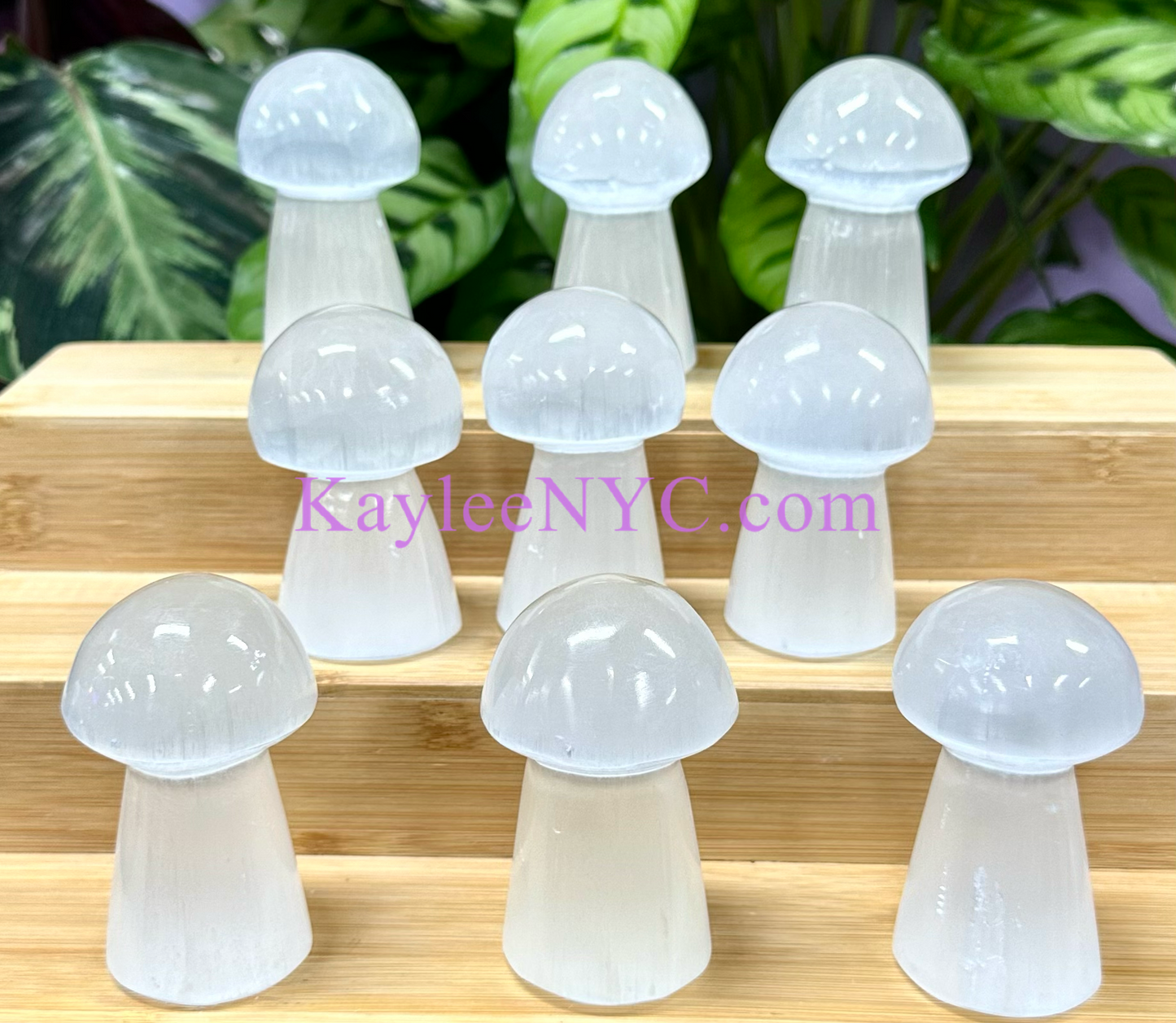 Wholesale Lot 9 pcs Natural Selenite aka Satin Spar Mushroom Healing Energy