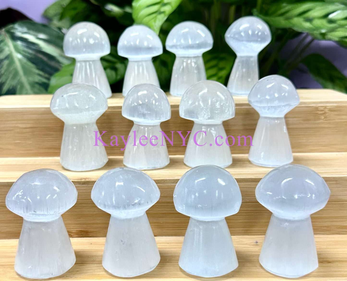 Wholesale Lot 9 pcs Natural Selenite aka Satin Spar Mushroom Healing Energy