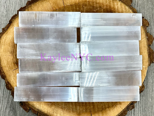 Wholesale Lot 12 pcs Natural Selenite aka Satin Spar Chakra Charging Plate Crystal Healing Energy