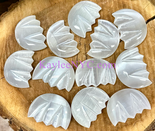 12 PCs large Natural Selenite aka Satin Spar Moon ~8cm