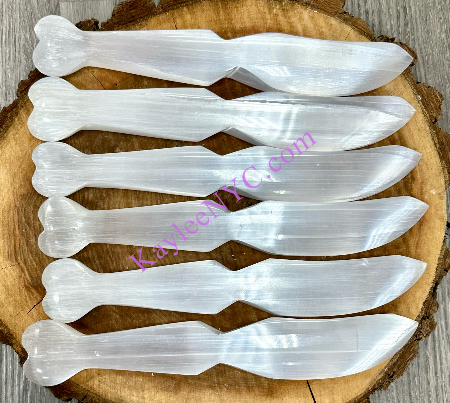 Wholesale Lot 6 pcs Natural Selenite aka Satin Spar Knife ~30cm