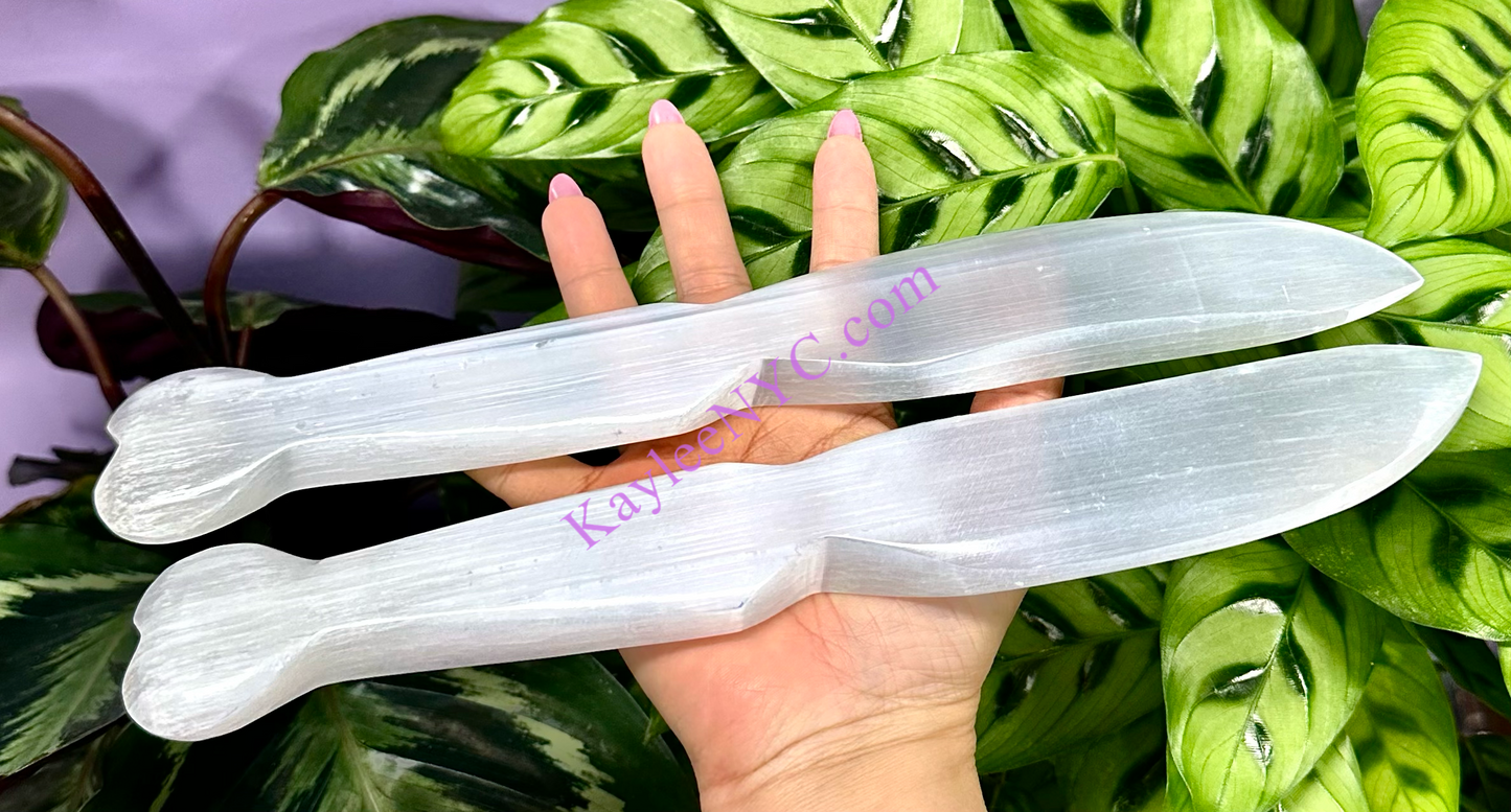 Wholesale Lot 6 pcs Natural Selenite aka Satin Spar Knife ~30cm