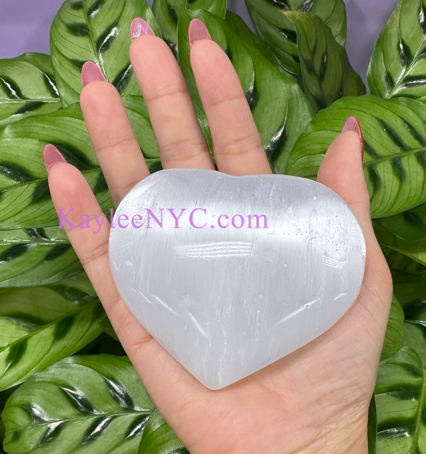 Wholesale Lot 6 pcs Natural Selenite aka Satin Spar Heart 8cm Healing Energy