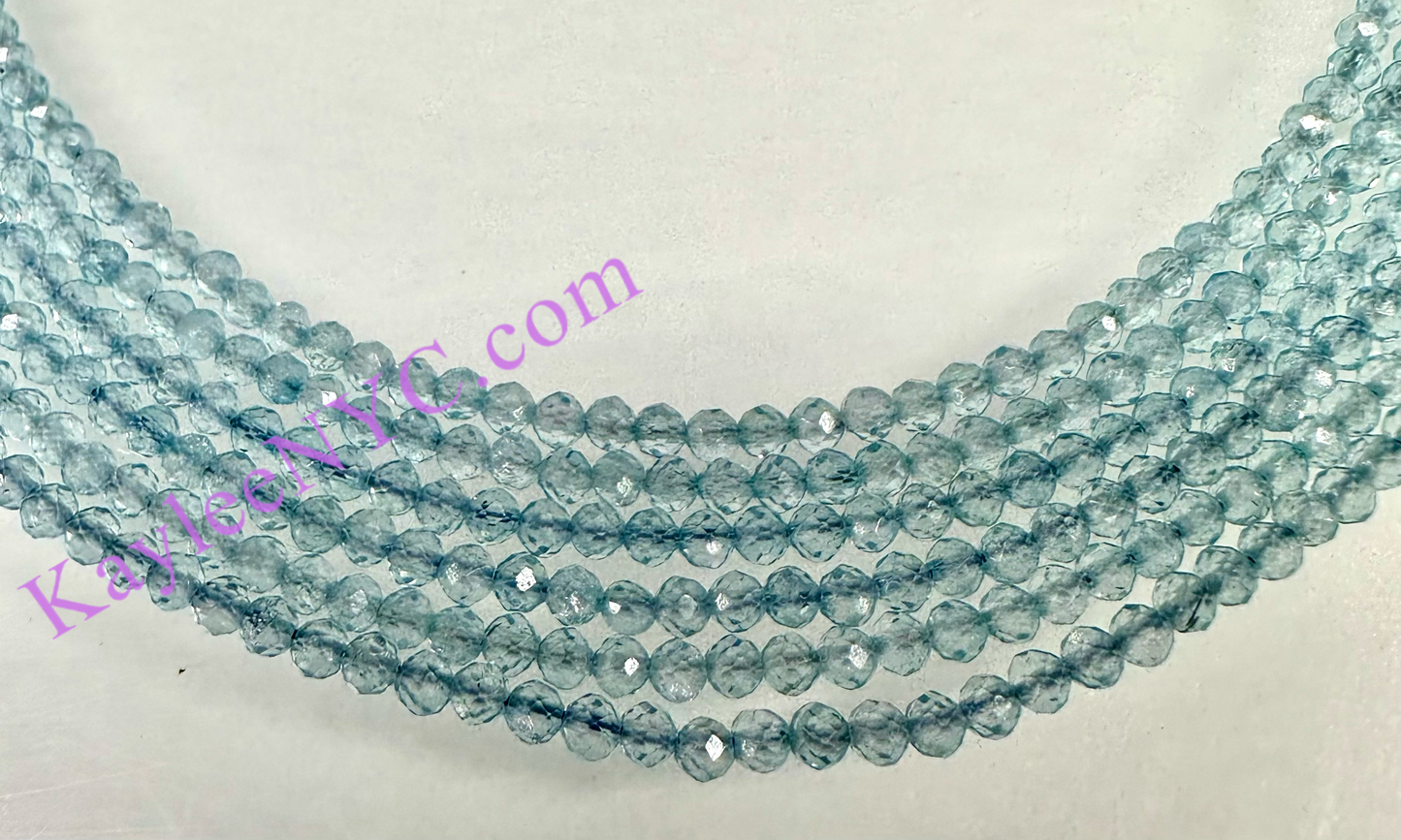 6 PCs 2mm Natural Topaz Necklaces