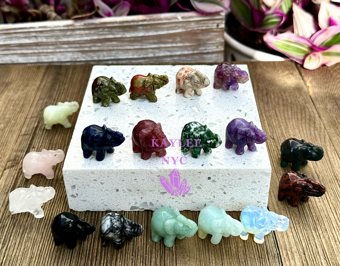 18 PCs 1” Mix Crystal Elephant