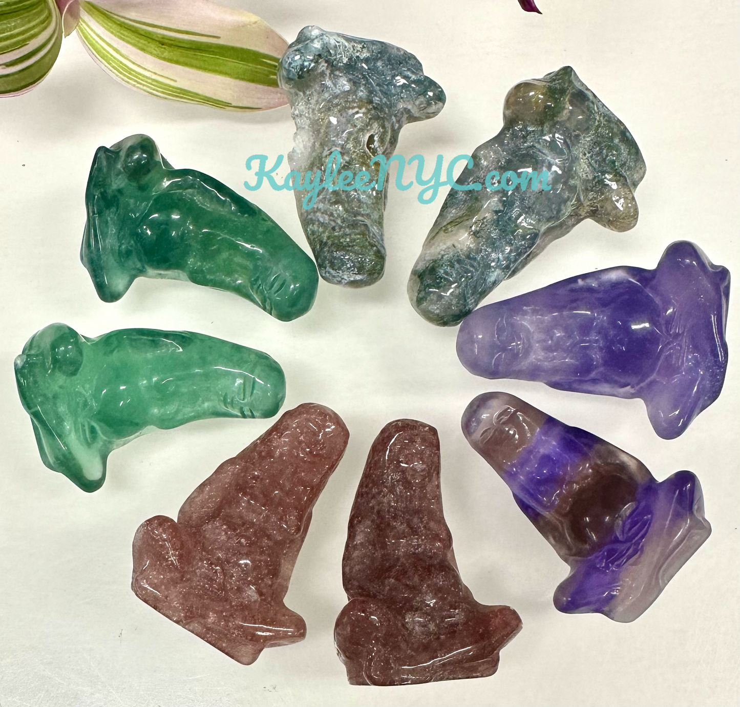 8 PCs 2” Natural Mix Crystals Gaia Goddess Healing Energy