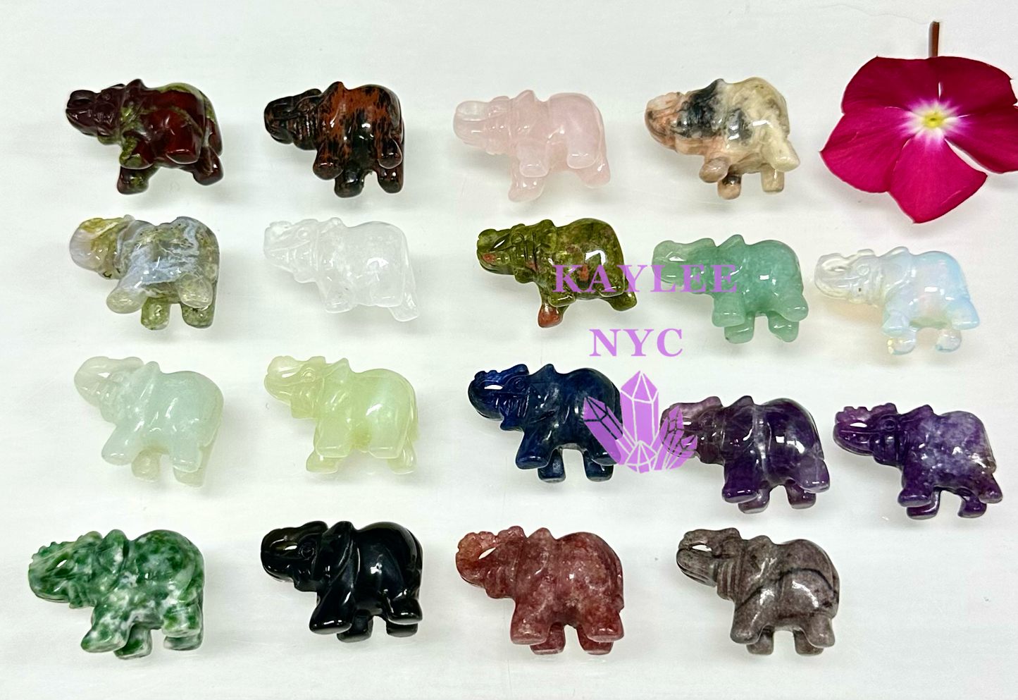 18 PCs 1” Mix Crystal Elephant