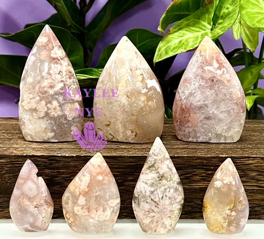 5-7 PCs Natural Pink Amethyst w Flower Agate Freeform