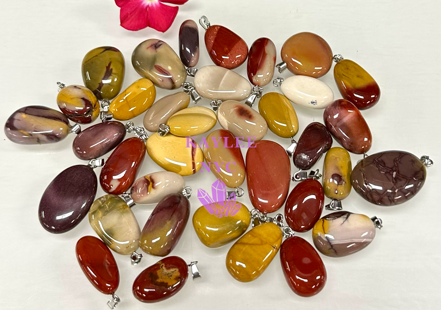 36 PCs Natural Mookaite Jasper Crystal Pendant