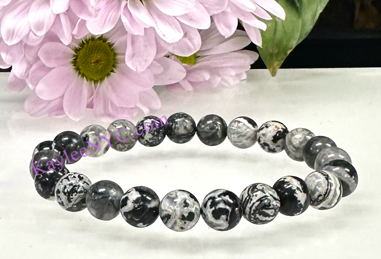 Wholesale 6 Pcs Natural Picasso Jasper 8mm 7.5” Crystal Healing Stretch Bracelet