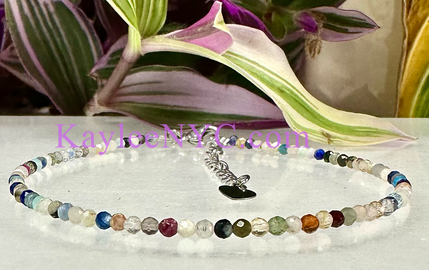 6 PCs 2mm Natural Mix Crystal Anklets Crystal Healing Energy