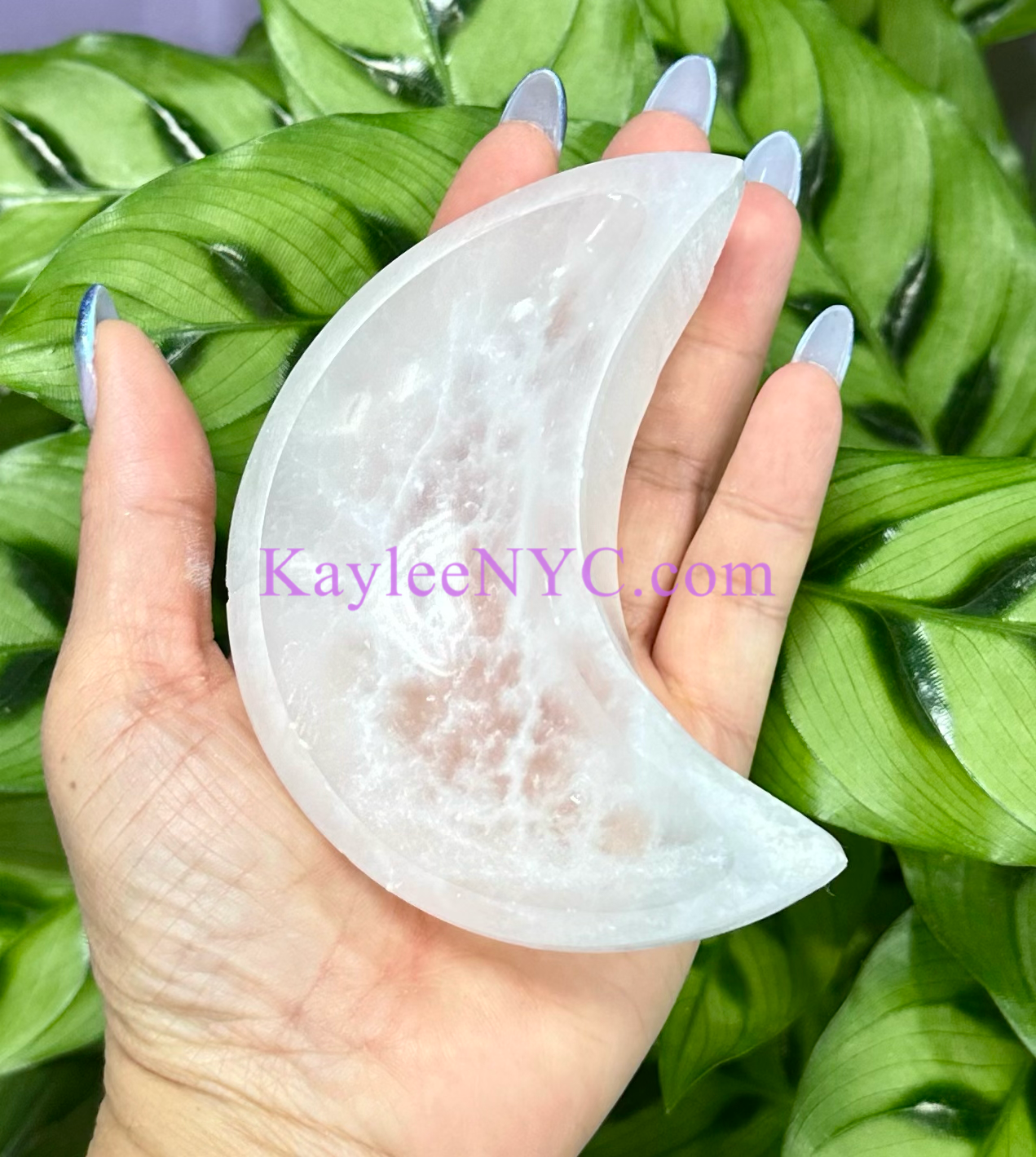 6 PCs Natural Selenite aka Satin Spar Moon Bowl ~10cm