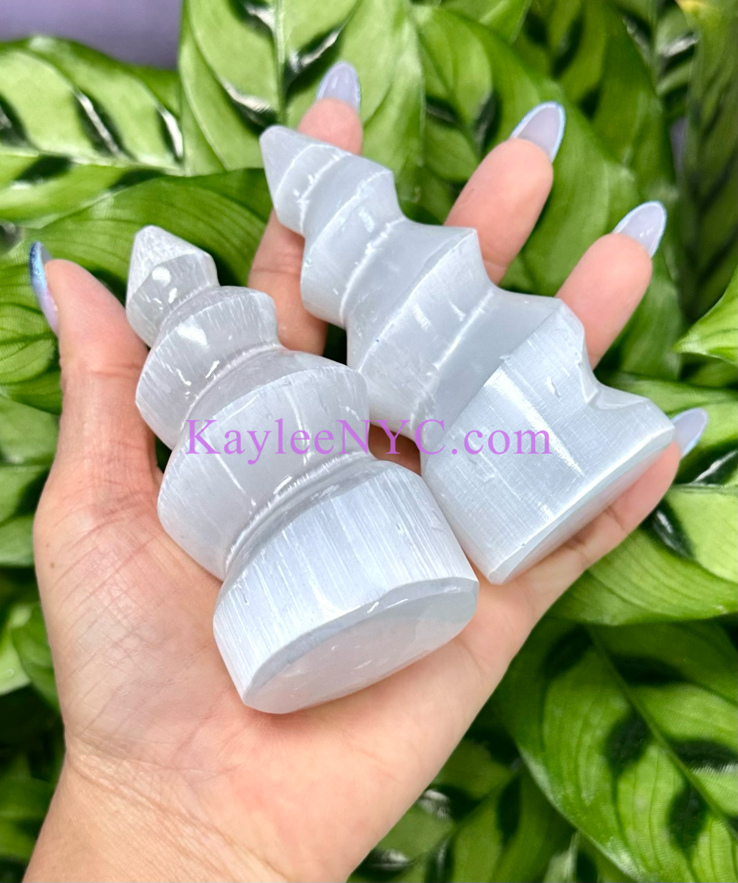 Wholesale Lot 12 pcs Natural Selenite aka Satin Spar Spiral Crystal Healing Energy ~10cm