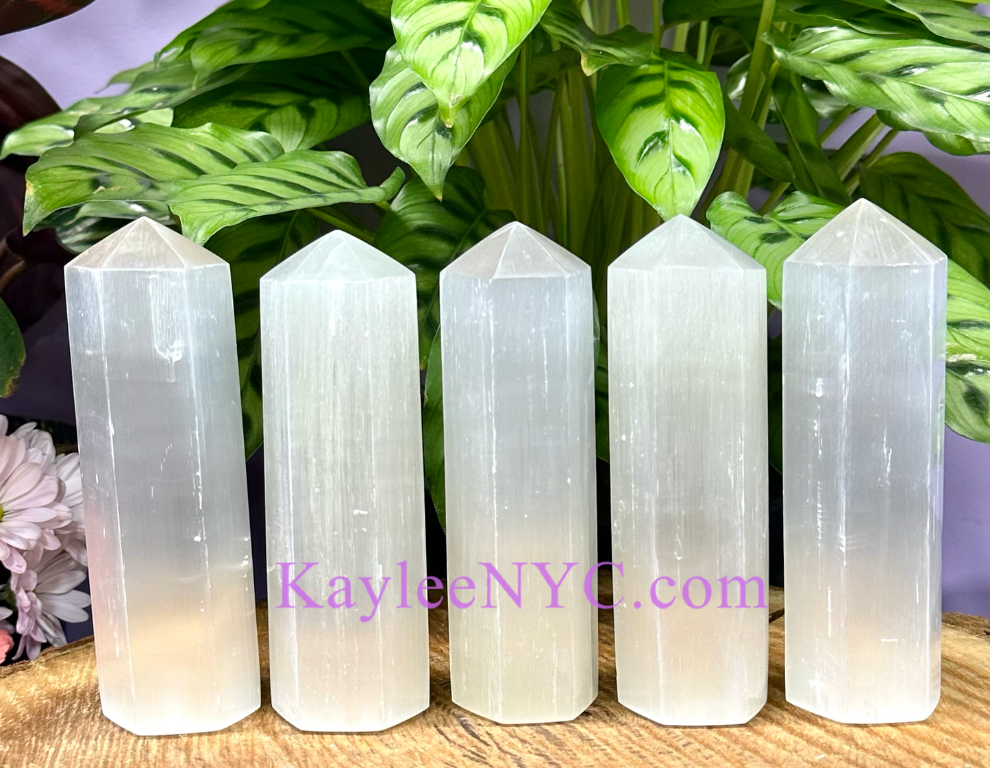 6 Natural Selenite aka Satin Spar Tower ~15cm