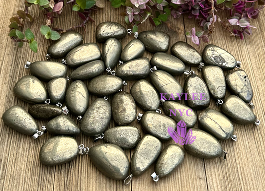 36 PCs Natural Pyrite Crystal Pendant