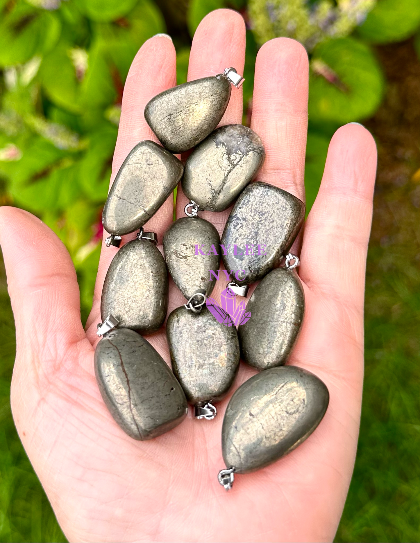 36 PCs Natural Pyrite Crystal Pendant