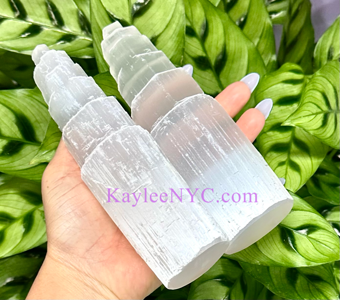 Wholesale Lot 6 pcs Natural Selenite aka Satin Spar Cylinder Crystal Healing Energy ~15cm