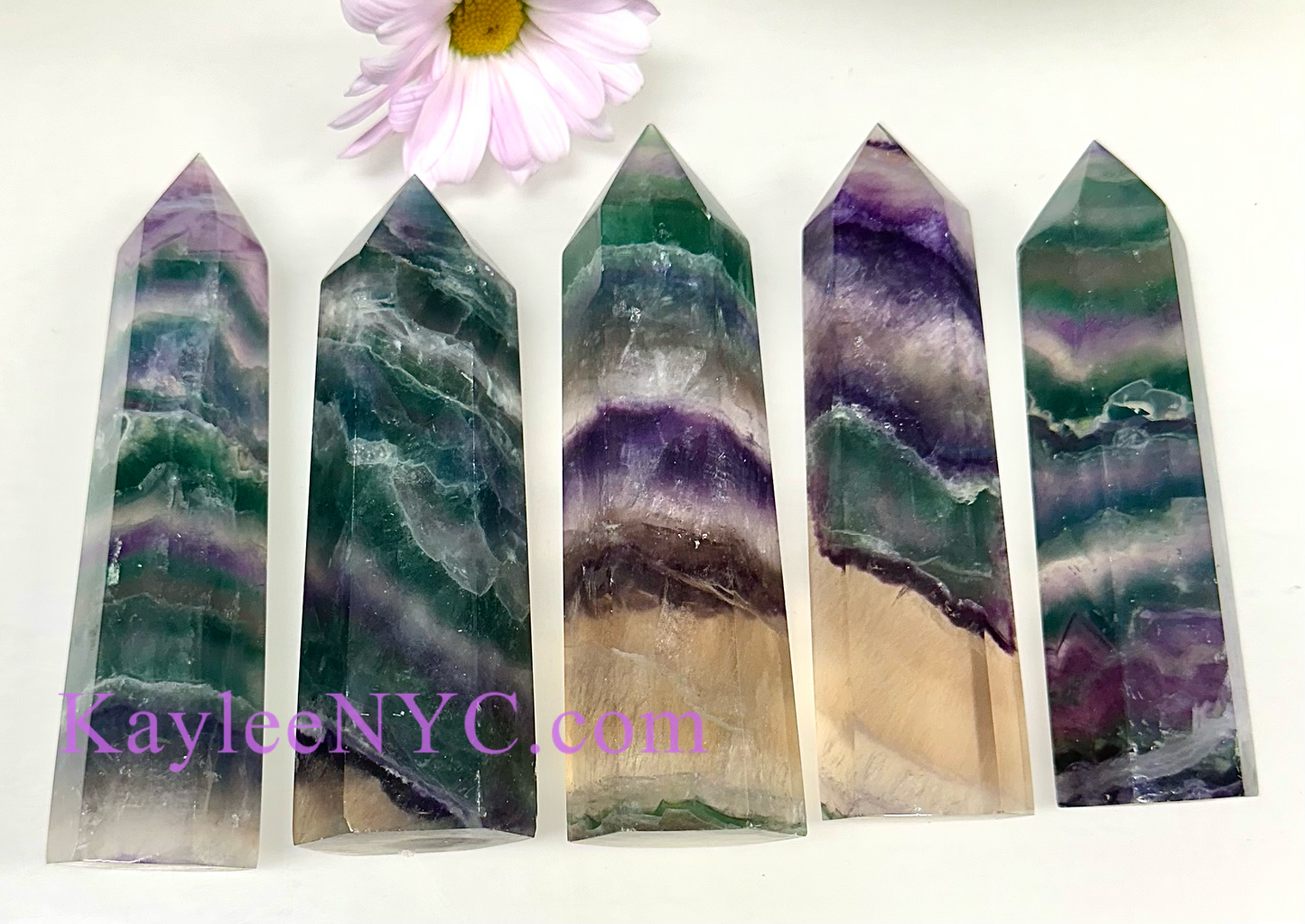 Wholesale Lot 2 Lbs Natural Rainbow Fluorite Obelisk Point Crystal Tower