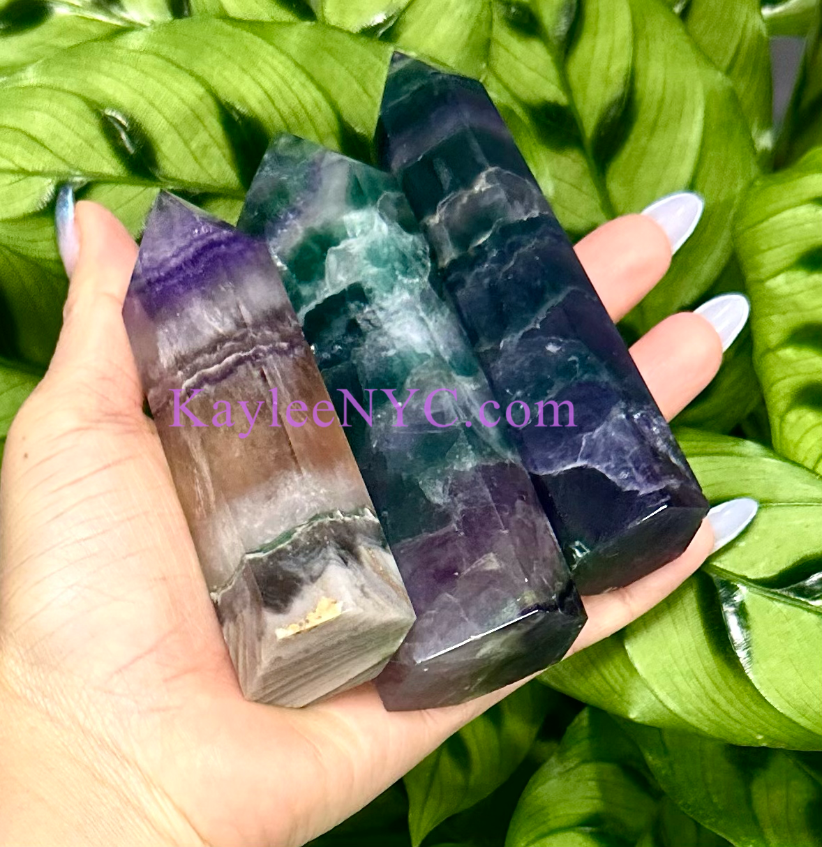 Wholesale Lot 2 Lbs Natural Rainbow Fluorite Obelisk Point Crystal Tower