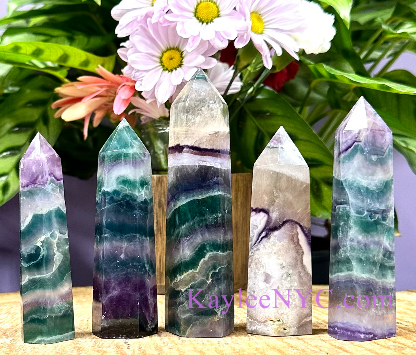 Wholesale Lot 2 Lbs Natural Rainbow Fluorite Obelisk Point Crystal Tower