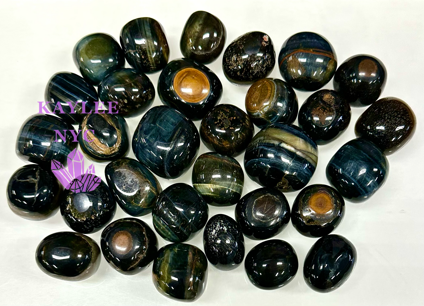 2 lbs Natural Blue Tiger Eye Tumble