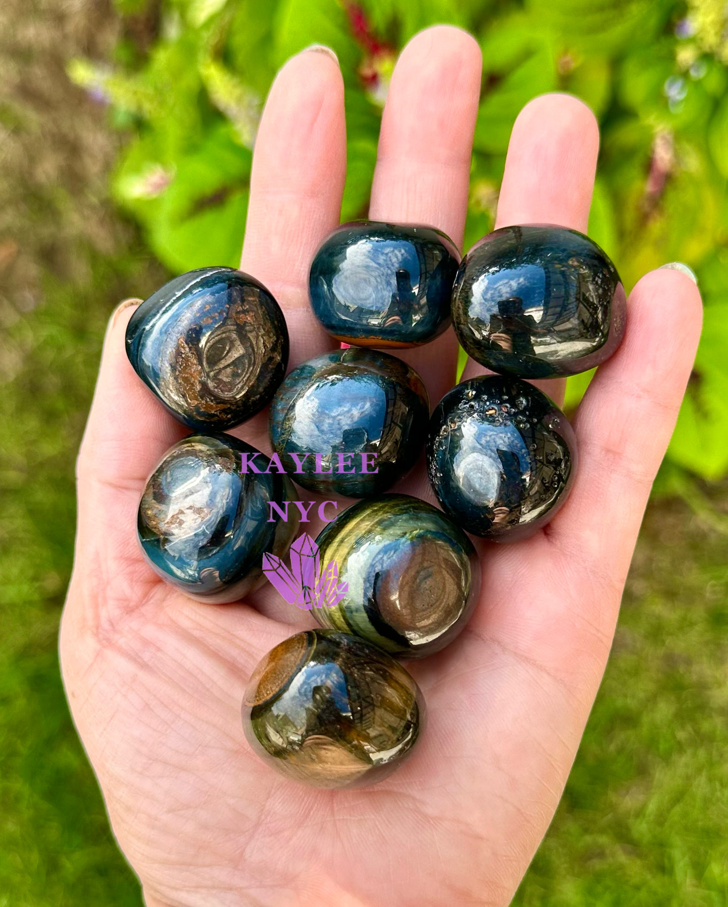 2 lbs Natural Blue Tiger Eye Tumble