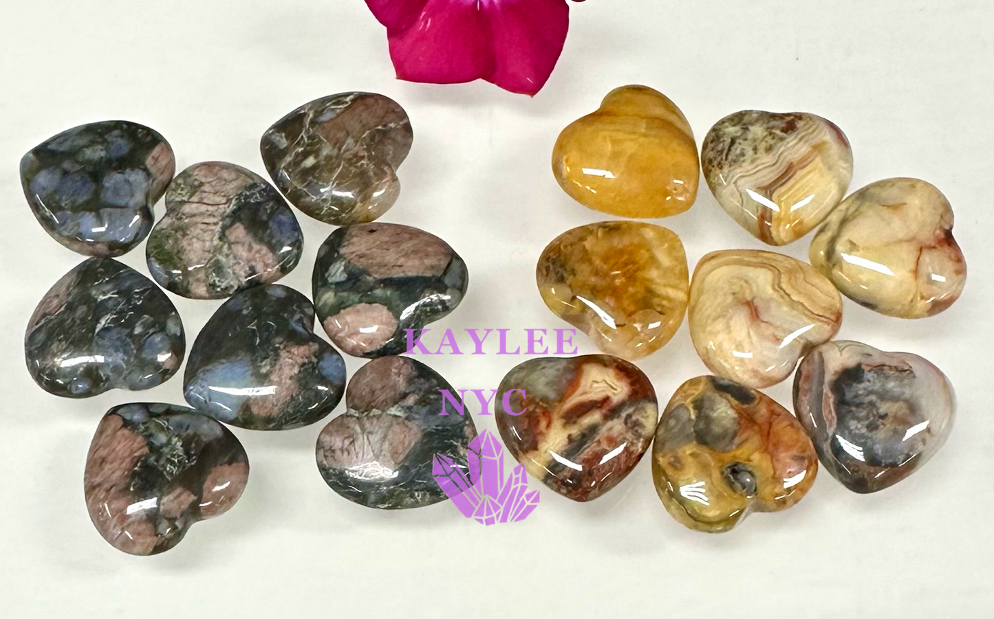 Wholesale Lot 30 Pcs 20mm Mix Crystal Hearts Nice Quality Healing Energy