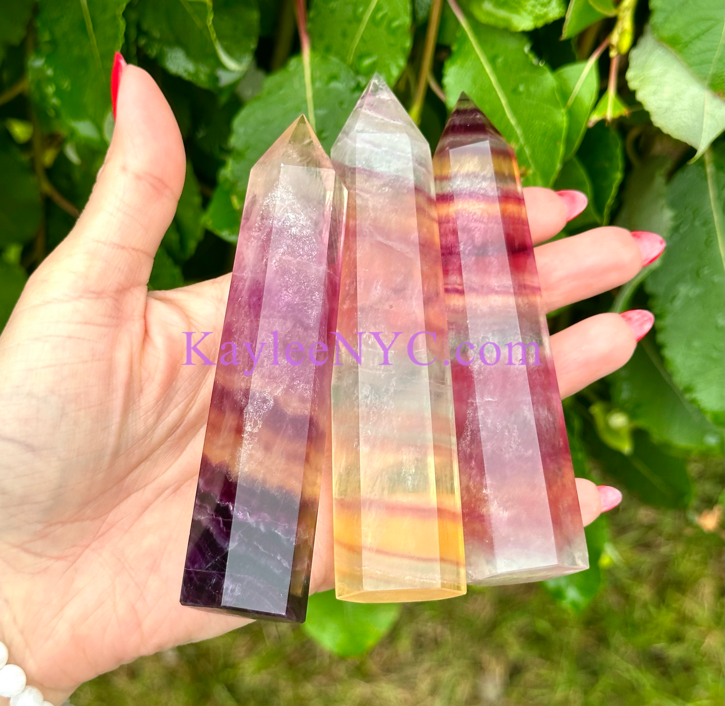 Wholesale Lot 1 Lb Natural Candy Fluorite Obelisk Point Crystal Energy