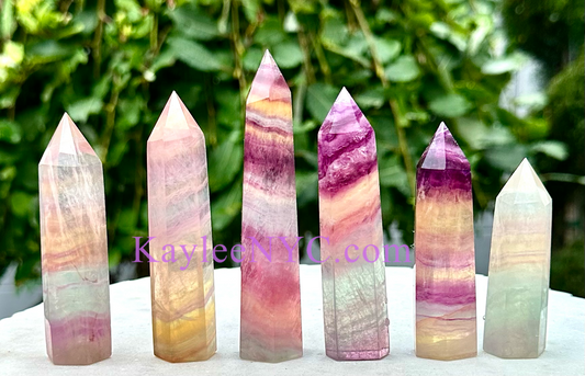 Wholesale Lot 1 Lb Natural Candy Fluorite Obelisk Point Crystal Energy