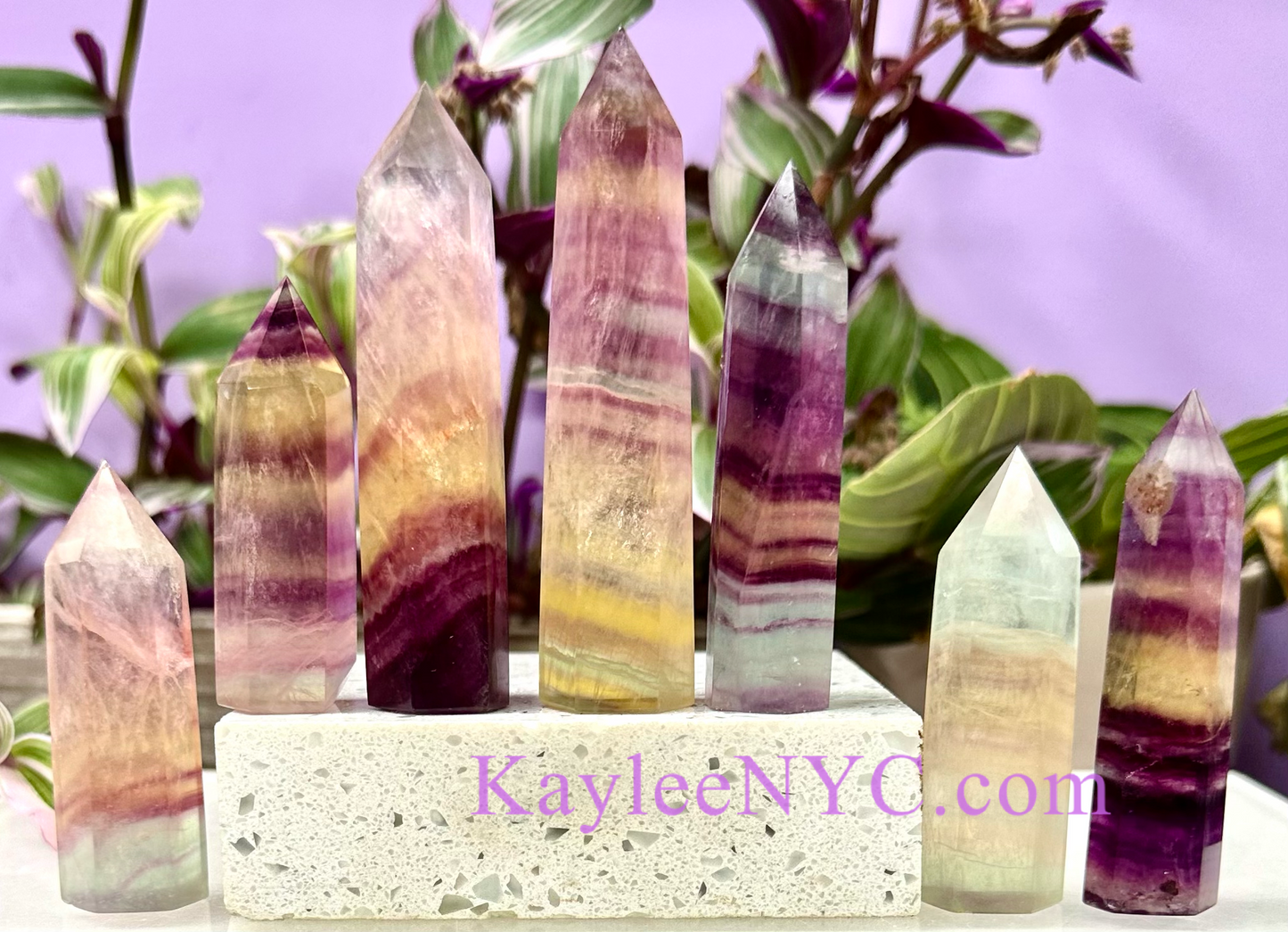 Wholesale Lot 1 Lb Natural Candy Fluorite Obelisk Point Crystal Energy