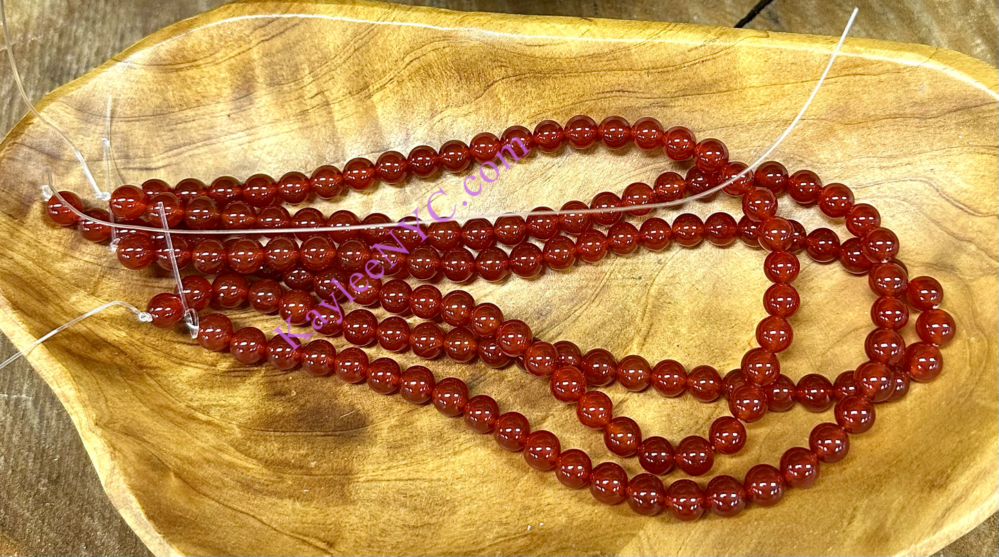 3 strands 8mm Natural Carnelian Beads