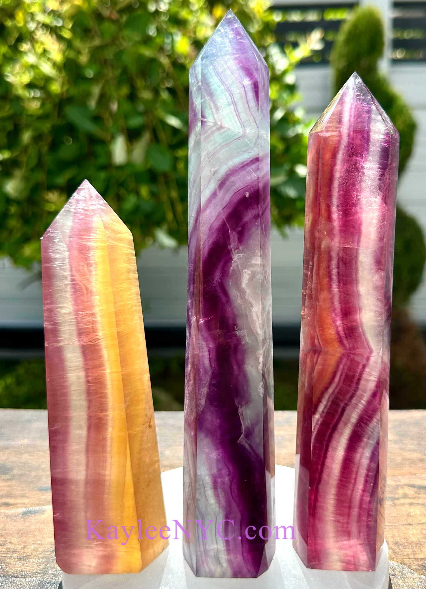 Wholesale Lot 3 PCs large Natural Candy Fluorite Obelisk Tower Point Crystal Healing