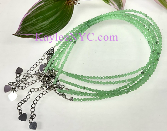 6 PCs 2mm Natural Chrysoprase Anklets Crystal Healing Energy