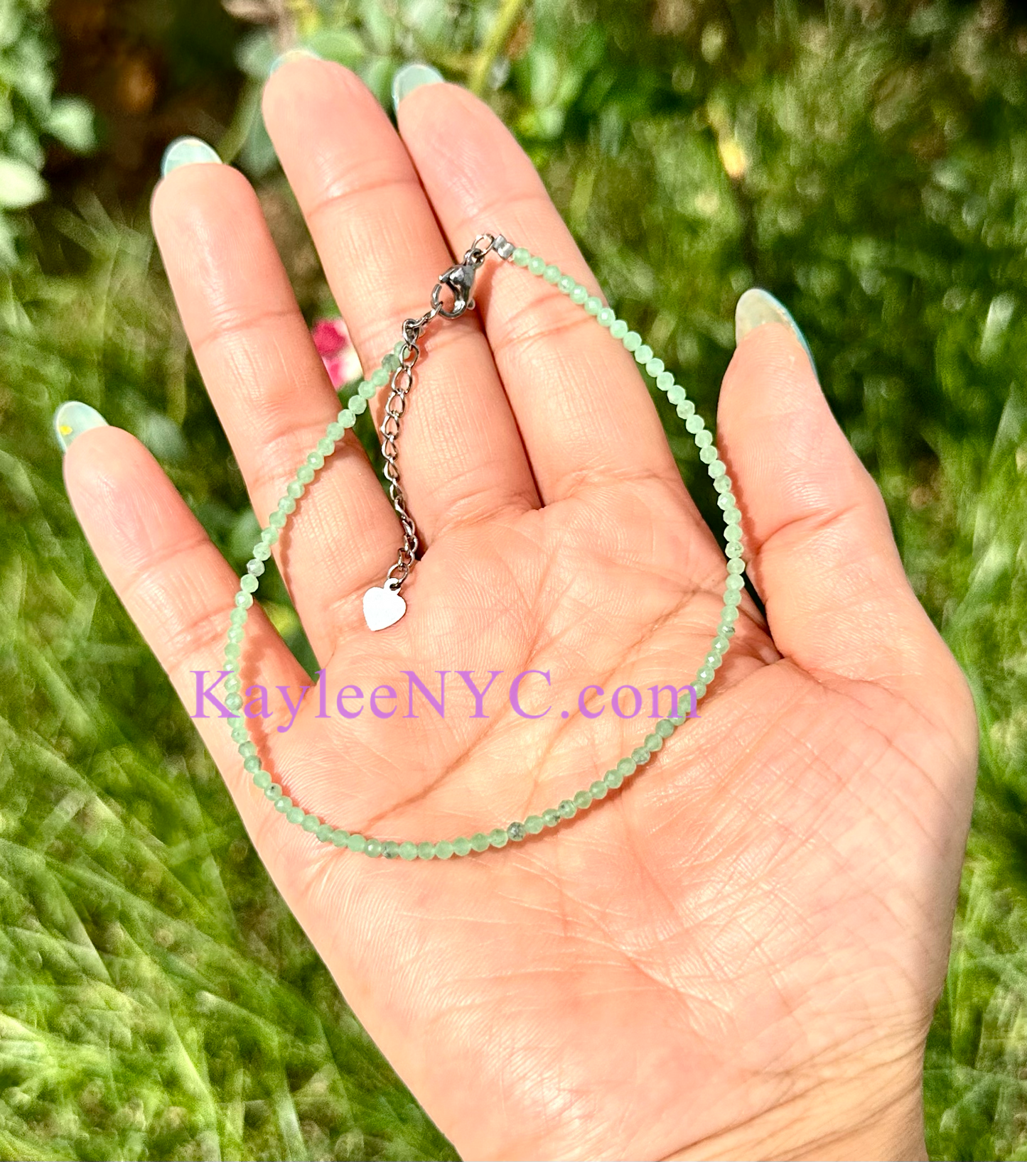 6 PCs 2mm Natural Chrysoprase Anklets Crystal Healing Energy