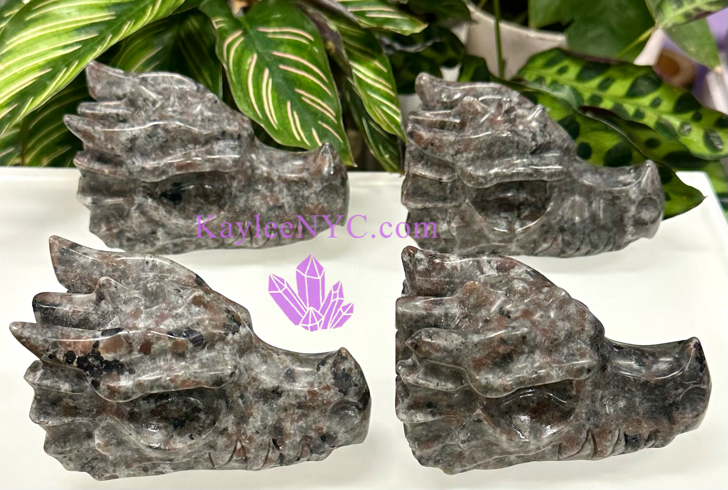 4 PCs Natural Yooperlite Dragon Head