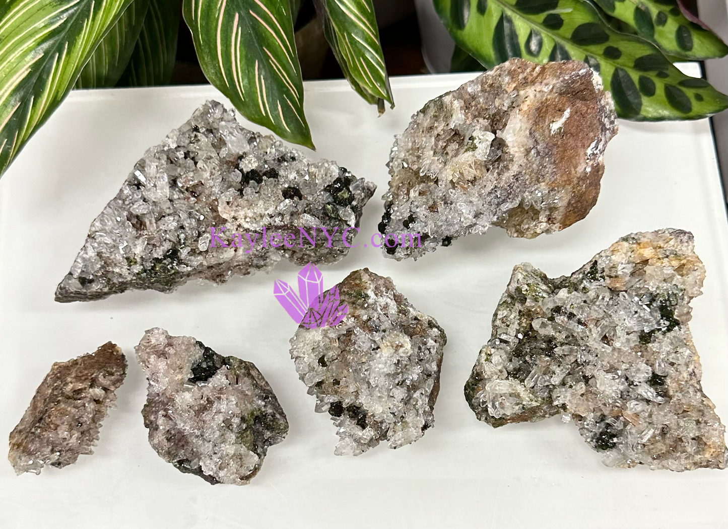 Wholesale Lot 6-7 pcs Natural Epidote Quartz Cluster Raw Crystal