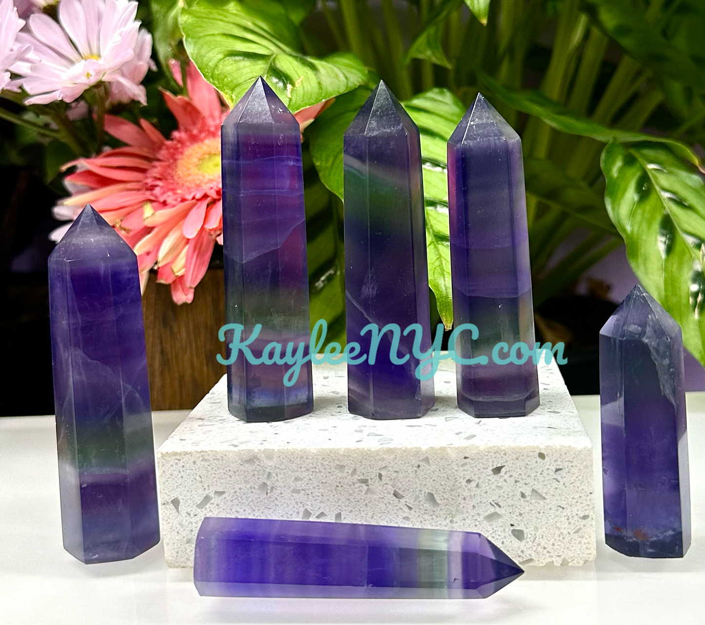 Wholesale Lot 1 Lb Natural Purple Fluorite Obelisk Tower Point Crystal Energy