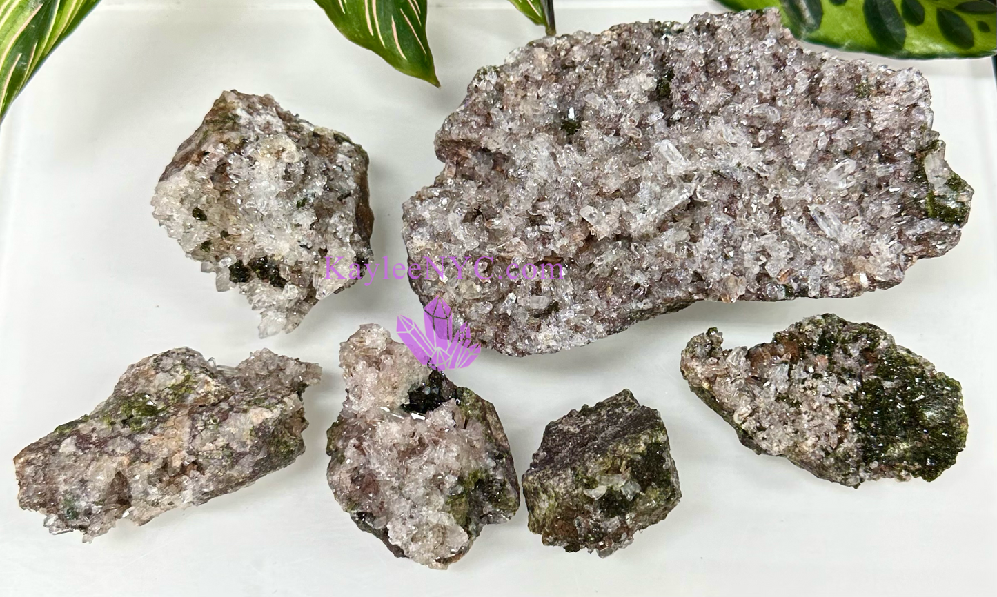 Wholesale Lot 6-7 pcs Natural Epidote Quartz Cluster Raw Crystal