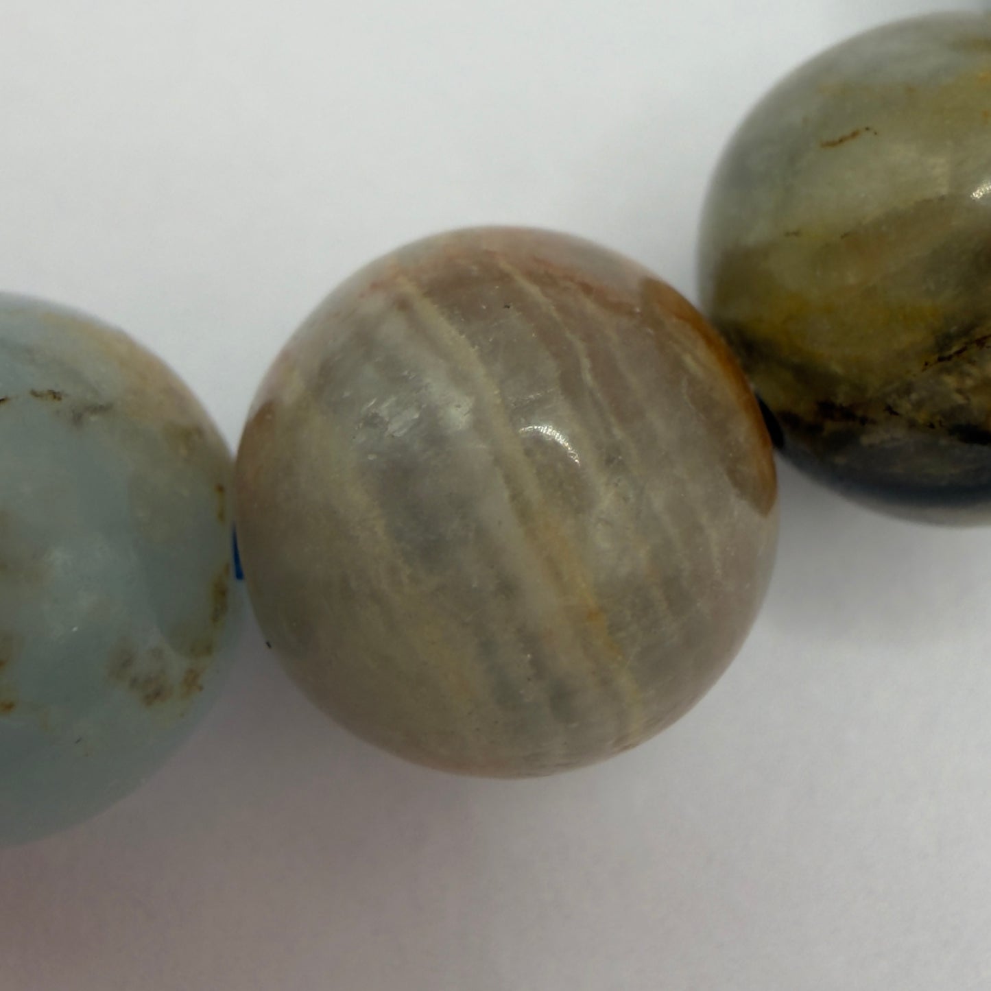 Wholesale Lot 6 Pcs Natural Aquatine Lemurian Calcite 9-10mm 8” Natural Stretch Bracelet