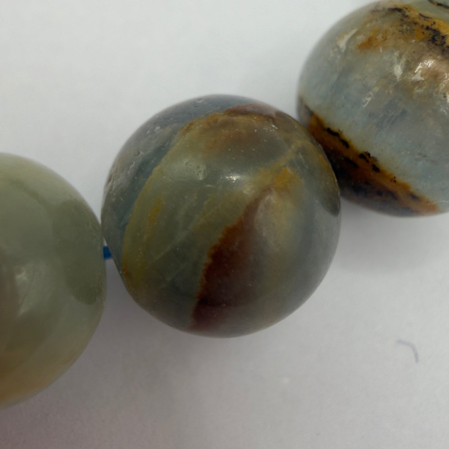 Wholesale Lot 6 Pcs Natural Aquatine Lemurian Calcite 9-10mm 8” Natural Stretch Bracelet