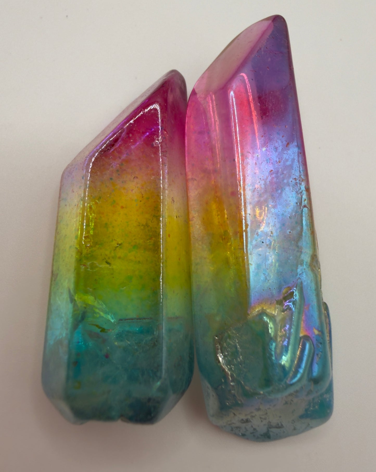 Wholesale Lot 1 Lb Rainbow Aura Quartz Wand Tumble Crystal Nice Quality