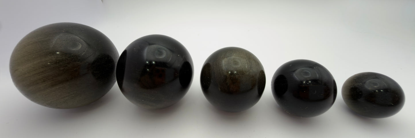 Wholesale Lot – 2 lbs Gold Sheen Obsidian Spheres | Natural Volcanic Glass