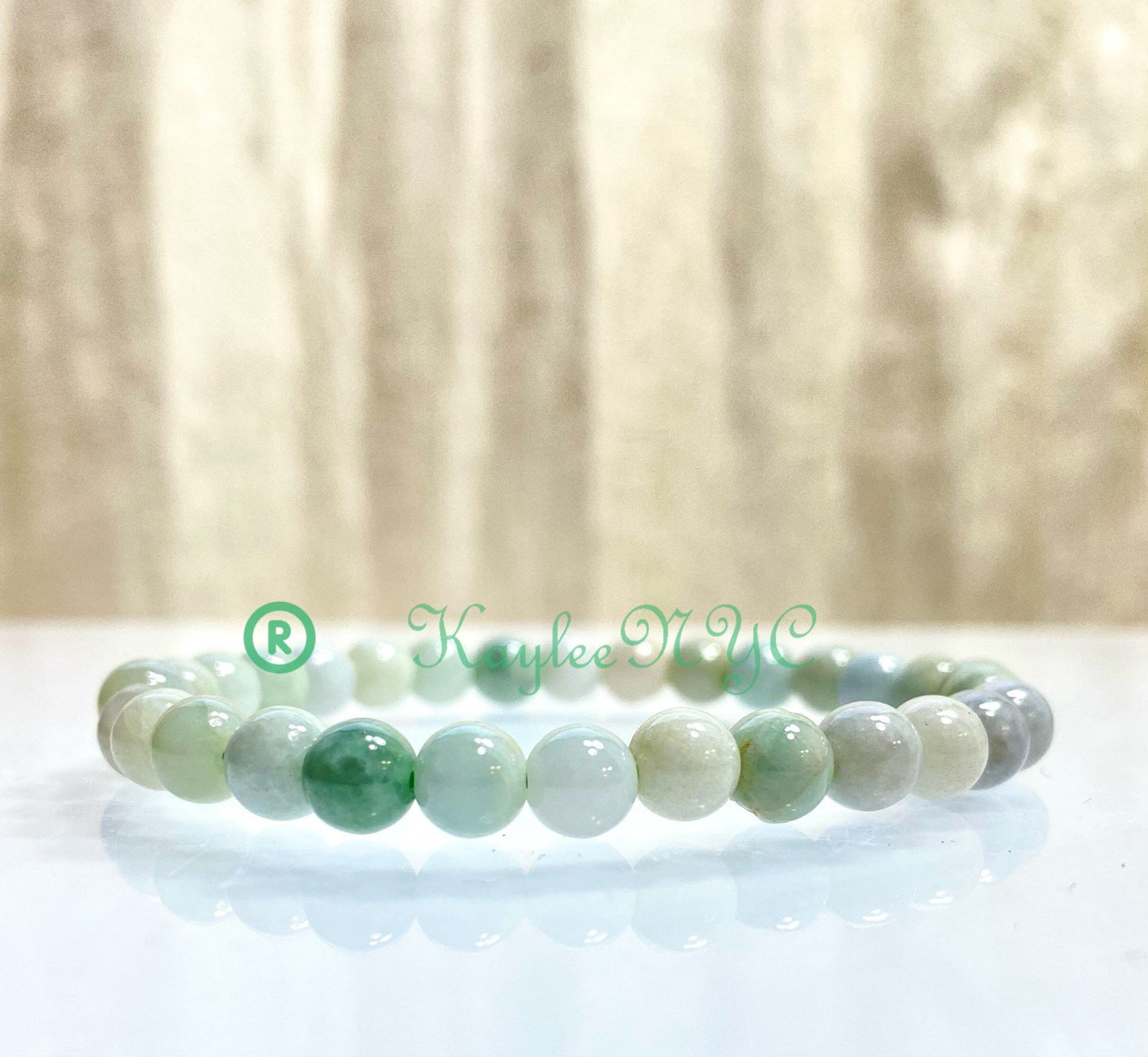 Wholesale 6 Pcs Natural Burma Jade 6mm 7.5” Crystal Healing Stretch Bracelet